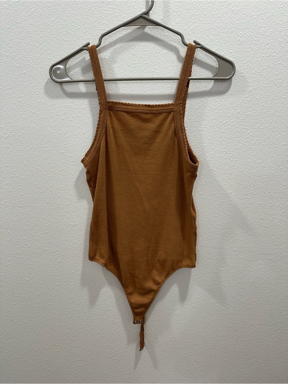 BP Nordstrom Rust bodysuit ribbed scallop detail small summer basic layering